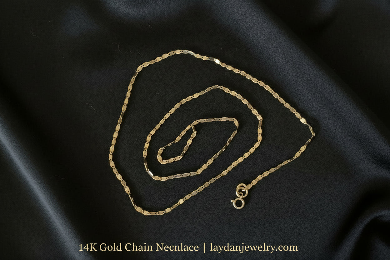 16” 1.5mm 3 tone 10k solid flat Valentino link