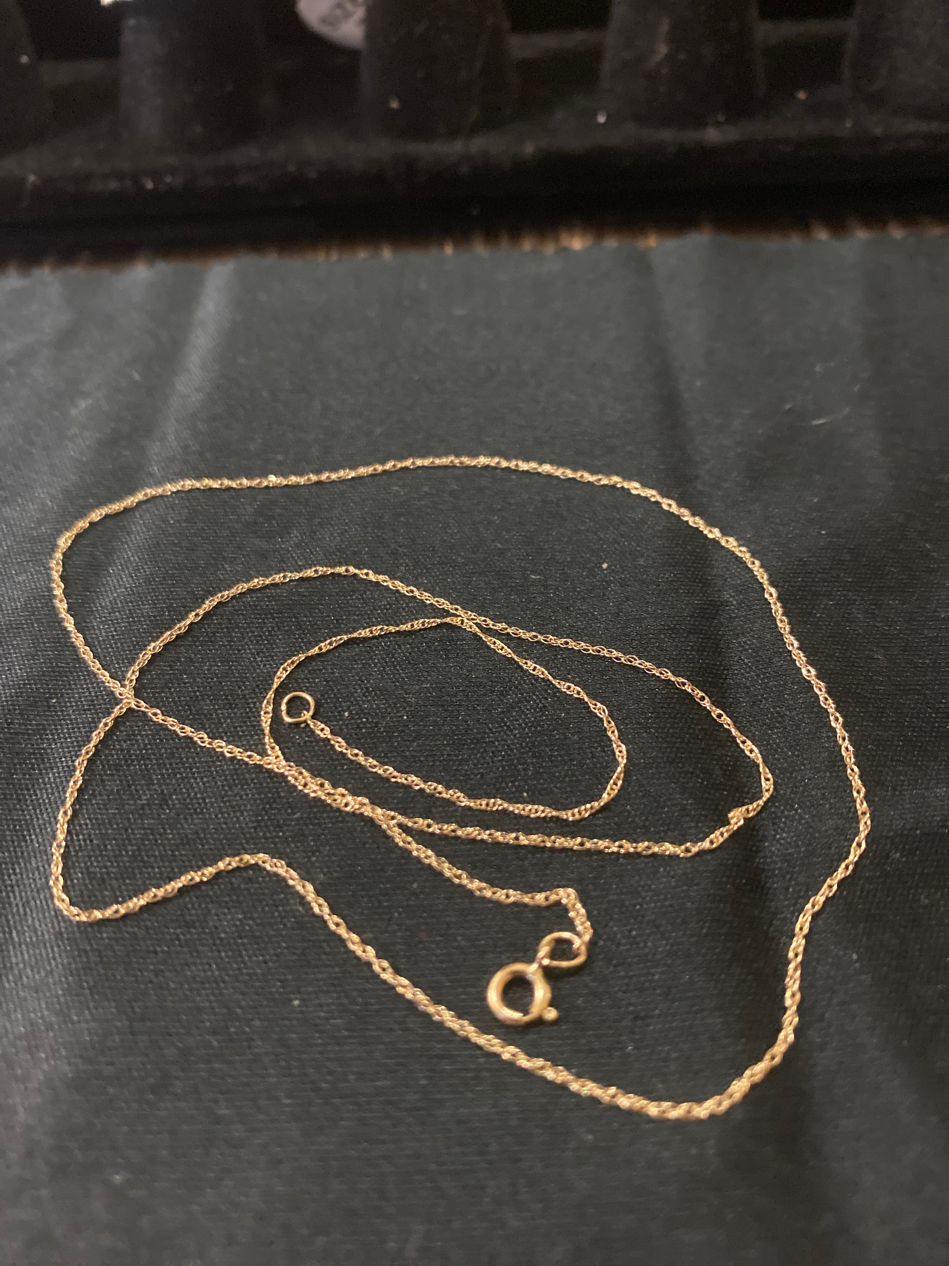 Dainty Rope chain .8mm 16in 10k yellow gold