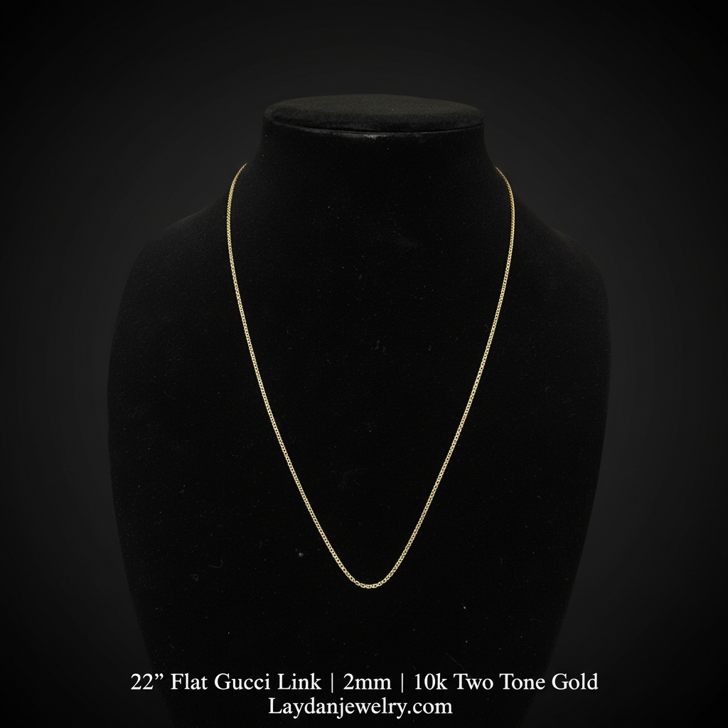 22" Flat Gucci Link - Luxury Dark with Description