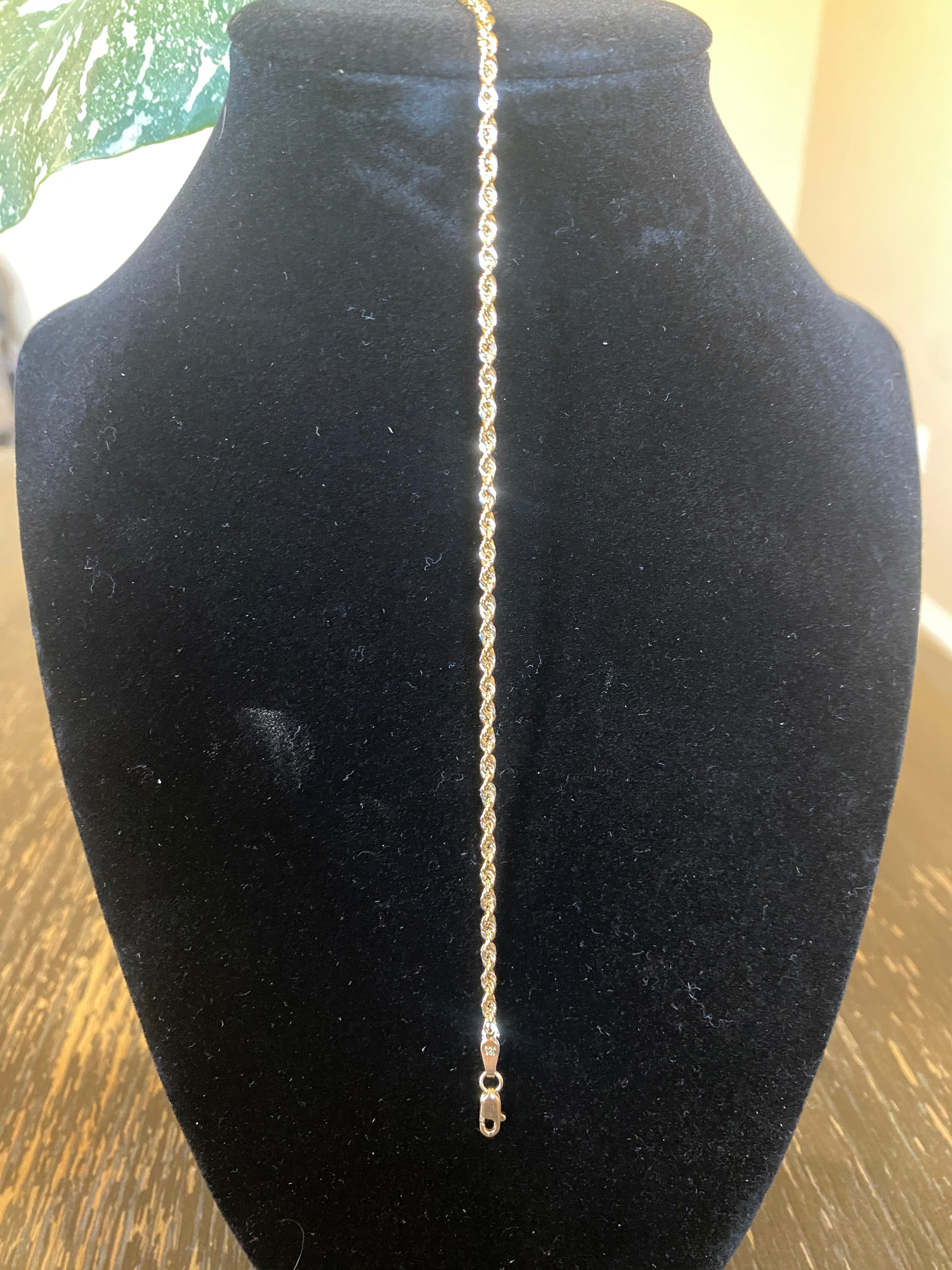 Rope chain 18in 2mm 10k yellow gold