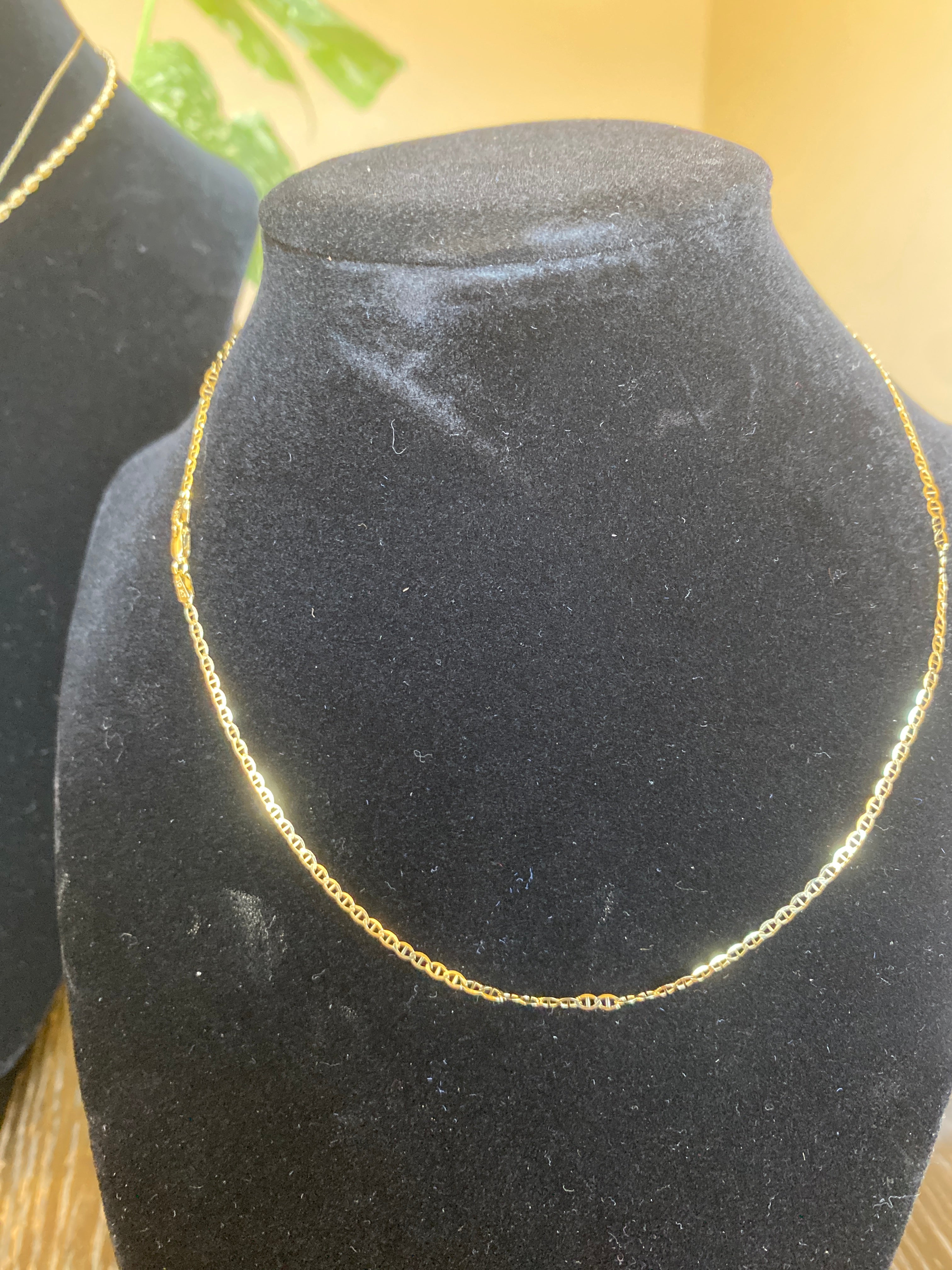 Mariner Flat Link Chain 16-inch 2mm  solid 10K yellow gold