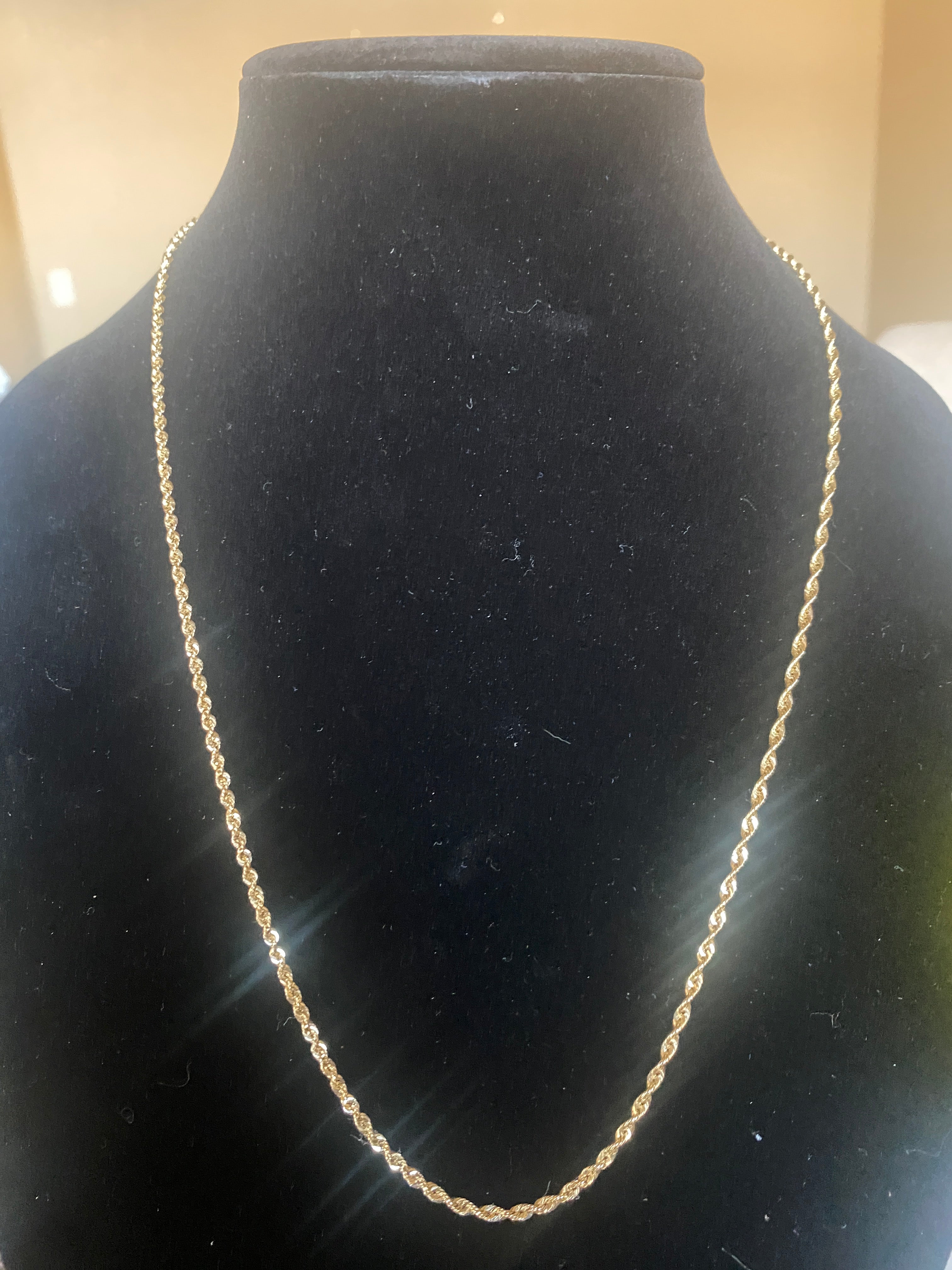 24” 2mm 10k Rope chain