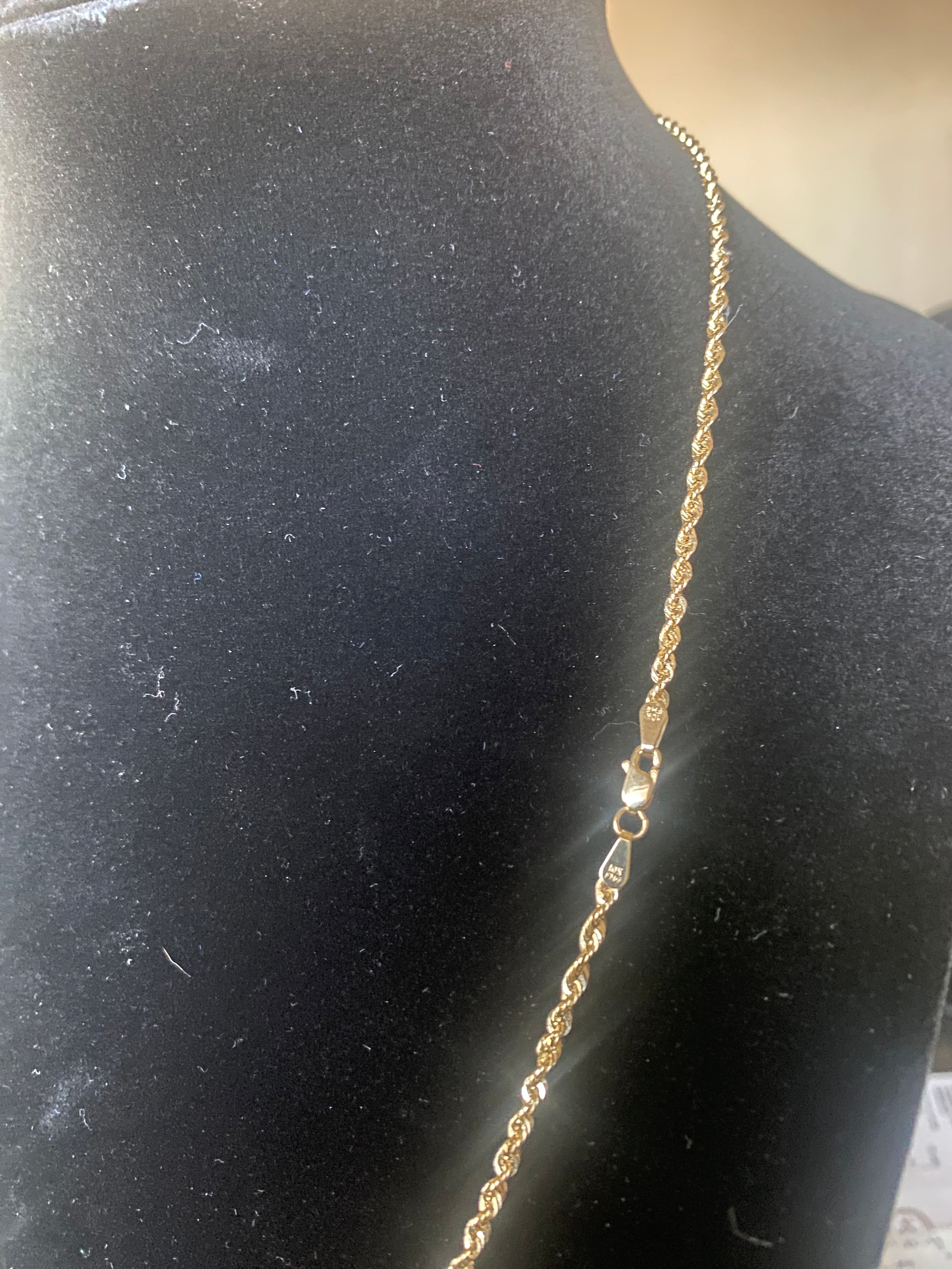 24” 2mm 10k Rope chain