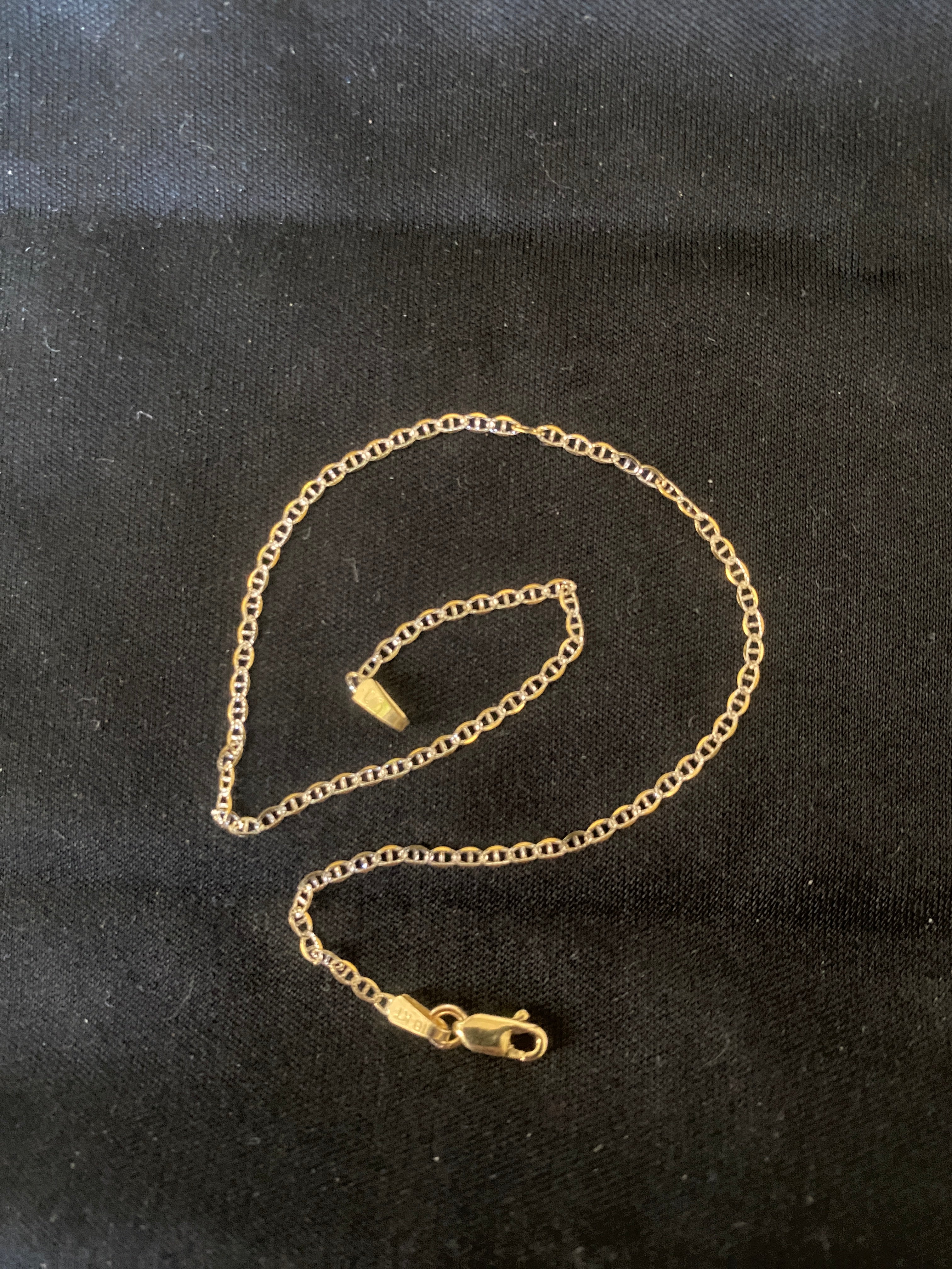 8” 1.5mm 10k 2tone solid white and gold Mariner